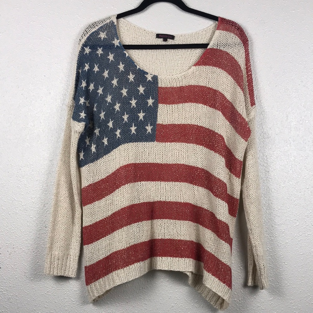 Miracle City Women's M/L American Flag Sweater